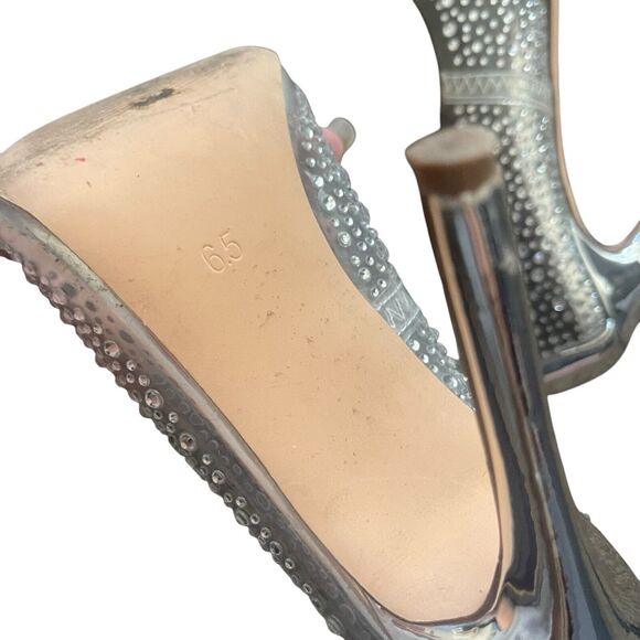 Steve Madden Women's 6.5 Rhinestone Clear Pointed Toe 4.5 In Heels - Picture 8 of 10